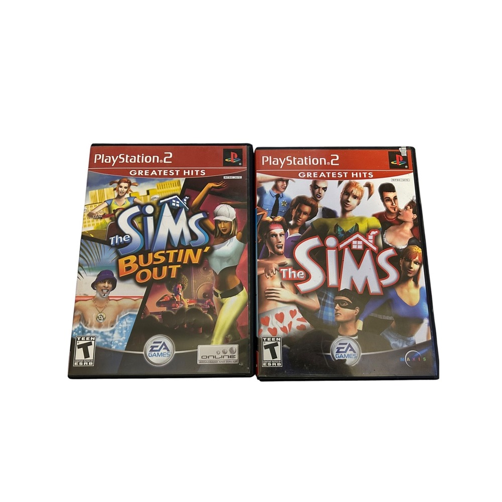 The Sims PS2 Game Lot (2 Titles) - The Sims & The Sims Bustin' Out Greatest Hits